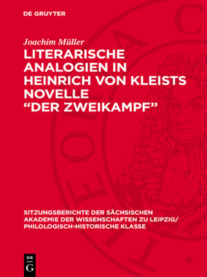cover image of Literarische Analogien in Heinrich von Kleists Novelle „Der Zweikampf"